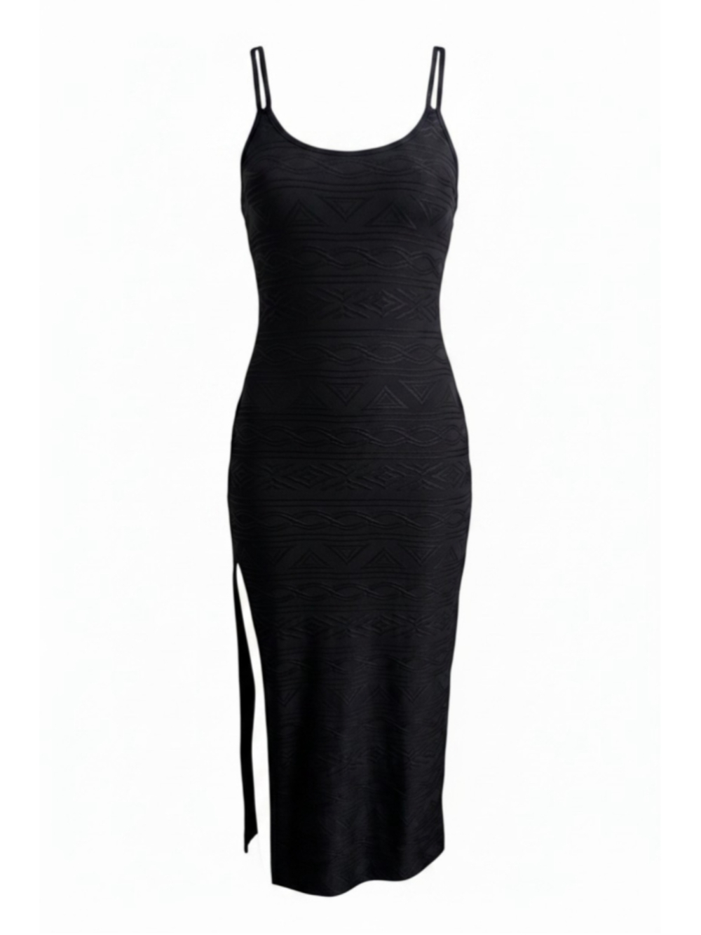 ShapeFX Textured Black Bodycon Maxi Dress Size 8 Slimming Shapewear